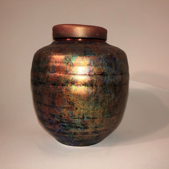 SOLD Tom Krueger Petite Art Raku Pottery - Picture 1 of 4